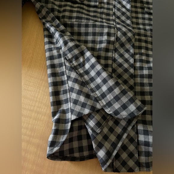 LOGO Lori Goldstein| Gray Plaid Jacket with Contrast Sleeves, Size XL•••Shaket - Picture 11 of 15